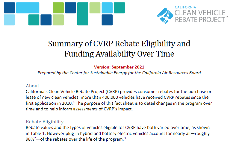 program-reports-clean-vehicle-rebate-project